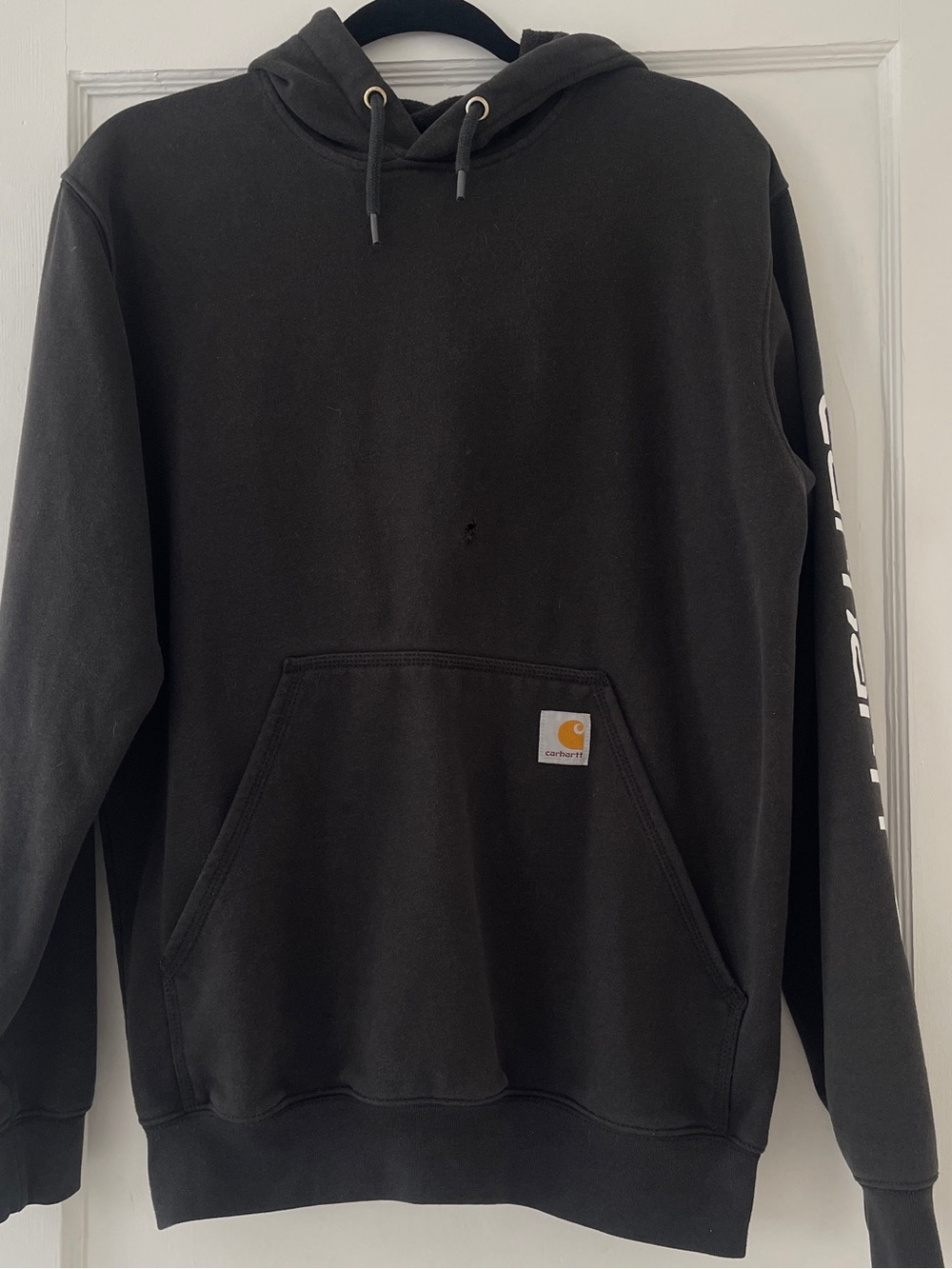 Carhartt Black Pullover Hoodie with Sleeve Logo